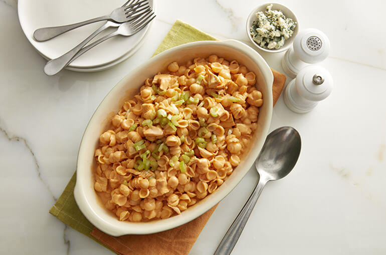 Macaroni au fromage et au poulet à la Buffalo